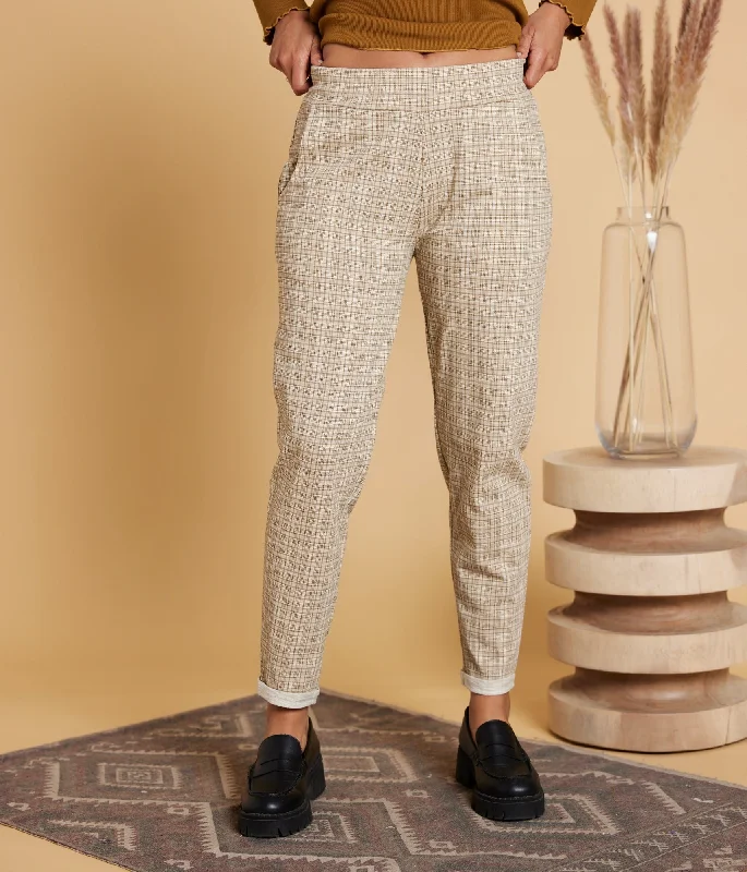 Sequoia Pant - Fog Shadow Plaid Trendy Wide-Legged Trousers