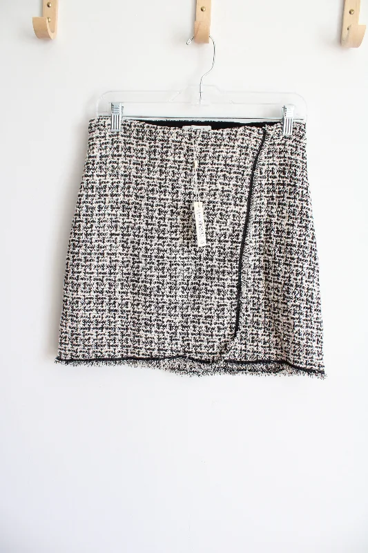 NEW Max Studio Teed Black White Woven Mini Skirt | S midi skirt versatile