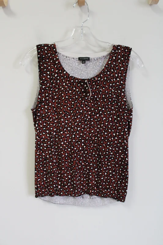 NEW Talbots Brown Leopard Print Knit Tank | M peekaboo tank top