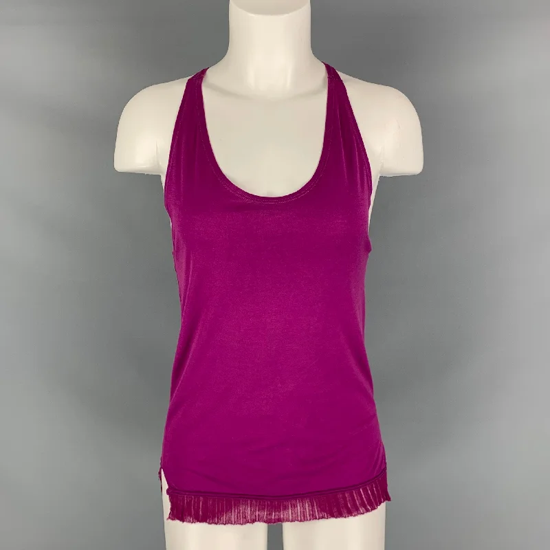 STELLA McCARTNEY Size 2 Purple Cotton Tank Casual Top layering tank top