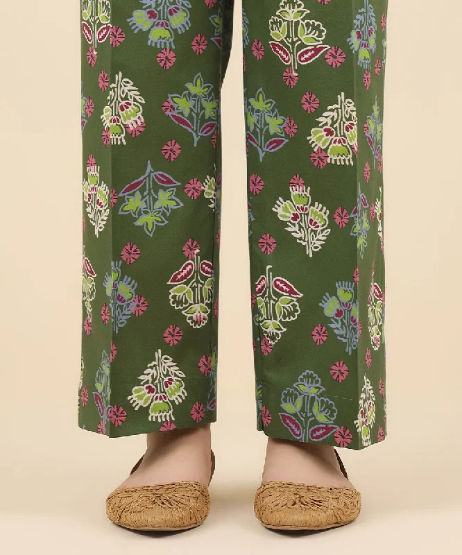 Printed Cambric Straight Pants Comfy Athletic Pants