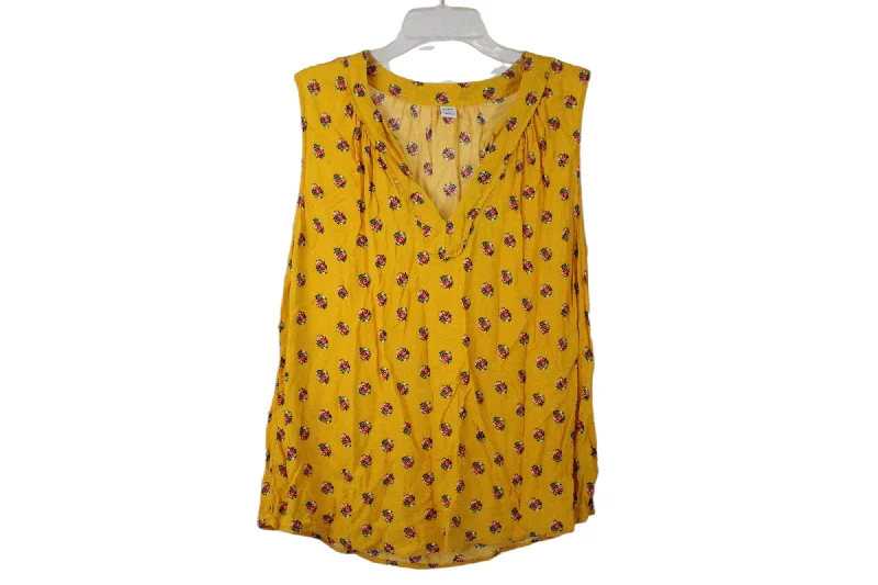 Old Navy Yellow Floral Tank | L sheer tank top