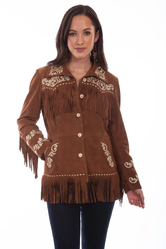 Scully Womens Cinnamon Leather Western Fringe Jacket Faux Fur Jacket Real Fur Jacket Shearling Jacket Scully Womens Cinnamon Leather Western Fringe Jacket Faux Fur Jacket Real Fur Jacket Shearling Jacket