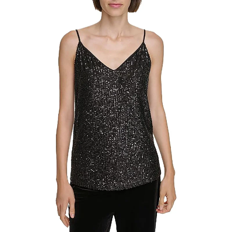 Calvin Klein Womens Petites Lined Mesh Tank Top breathable tank top