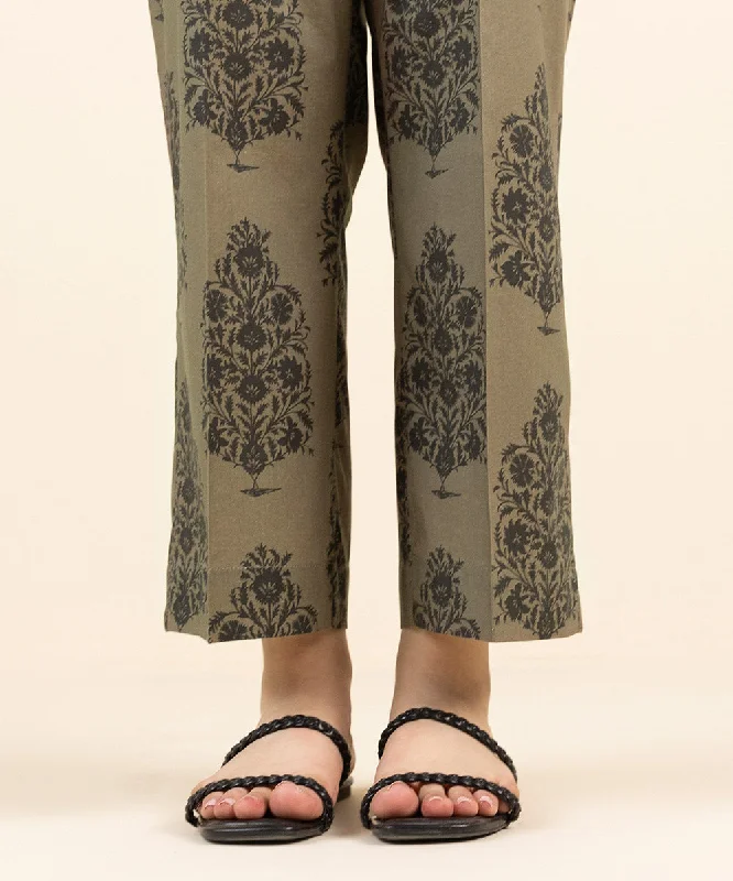 Printed Cambric Straight Pants Formal Dress Pants