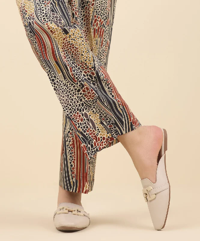 Printed Cotton Viscose Pants Casual Lounge Pants