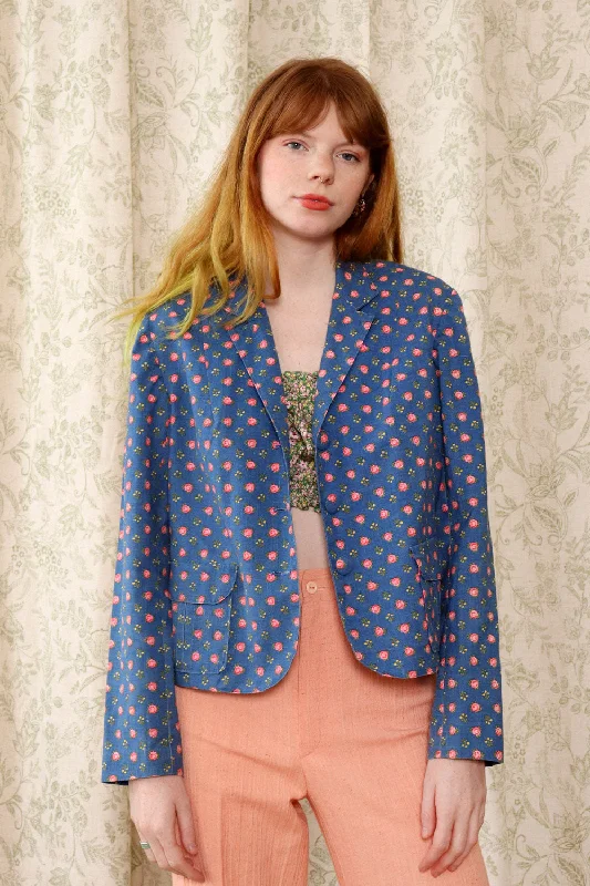Rosette Crop Jacket S/M Denim Jacket Leather Jacket Suede Jacket