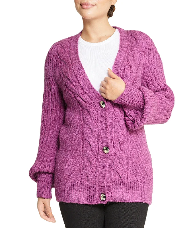 Deep V Cable Cardigan Anti-Pilling Anti-Shrink Durable