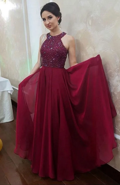Prom Dress Halter Neckline, Evening Gown, Graduation School Party Dress, Winter Formal Dress Boat Neckline Classic Prom Dress Halter Neckline, Evening Gown, Graduation School Party Dress, Winter Formal Dress Boat Neckline Classic