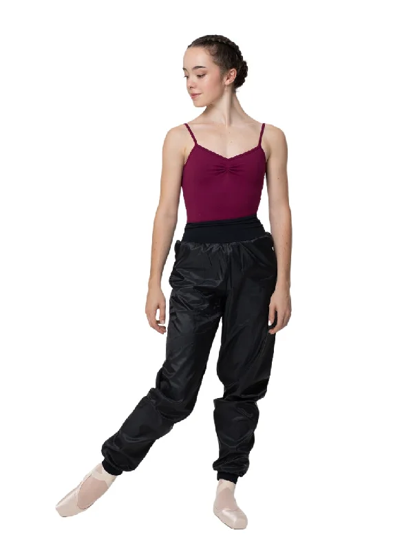 High Waist Ripstop Pants w/ Pockets Relaxed High-Waist Trousers
