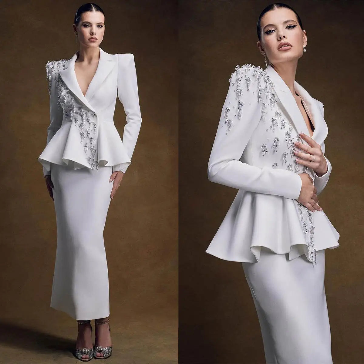 Crystal Beaded Women Suit Set Blazer And Skirts Formal Office Business Lady Prom Dress Jacket Coat Custom Size Rayon Fabric Velvet Fabric Corduroy Fabric Crystal Beaded Women Suit Set Blazer And Skirts Formal Office Business Lady Prom Dress Jacket Coat Custom Size Rayon Fabric Velvet Fabric Corduroy Fabric