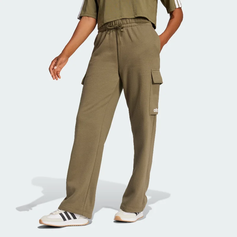 Women's adidas Essentials Linear Fleece Cargo Pants Casual Plaid Pants