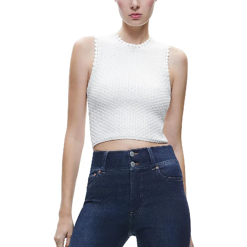 Alice and Olivia Womens Wool Blend Cropped Tank Top seamless tank top
