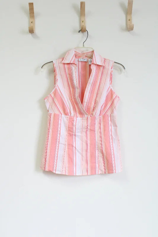 G.H. Bass Pink Striped Tank | XS flowy tank top