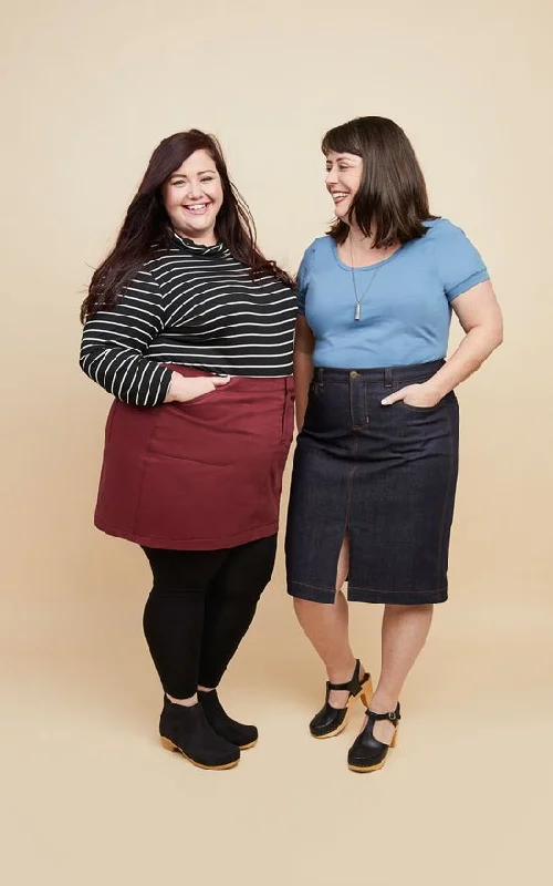Ellis Skirt Paper Pattern - Cashmerette linen skirt light