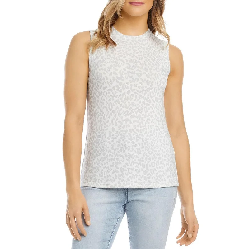 Karen Kane Womens Golden State Animal Print Crewneck Tank Top sequin tank top