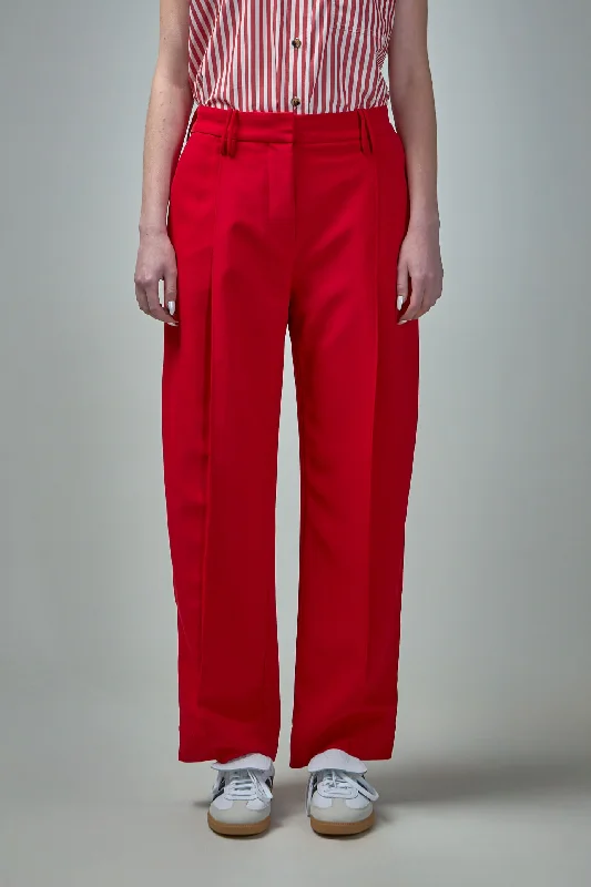 Light Twill Suiting Relaxed Pleated Pants High-Waist Jeans