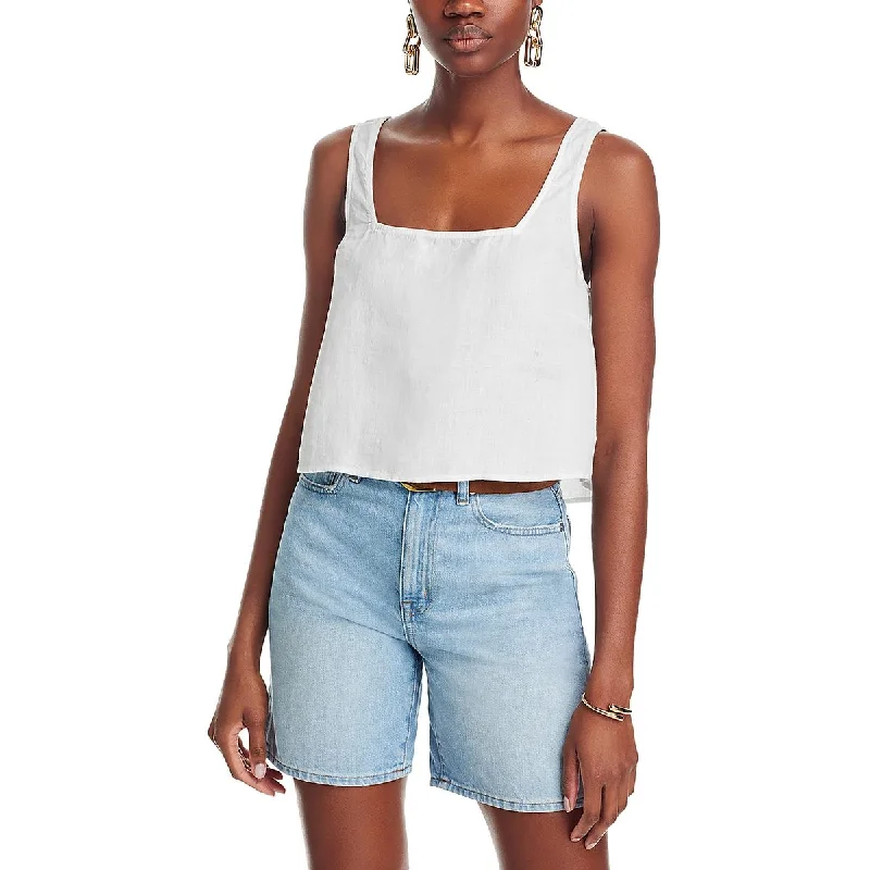 Bella Dahl Womens Linen Square Neck Tank Top bright tank top