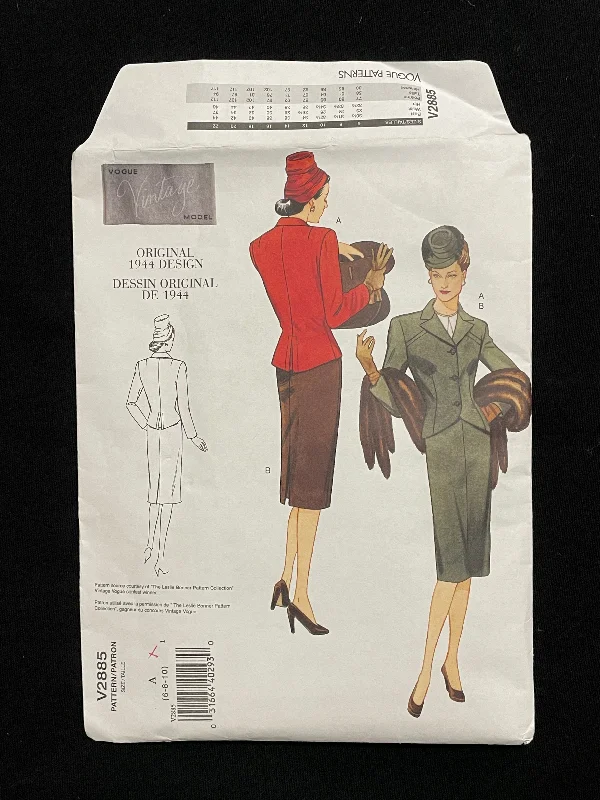 1944 Reproduction Vogue 2885 Pattern - Skirt and Jacket FACTORY FOLDED Embroidered Jacket Appliqued Jacket Beaded Jacket 1944 Reproduction Vogue 2885 Pattern - Skirt and Jacket FACTORY FOLDED Embroidered Jacket Appliqued Jacket Beaded Jacket