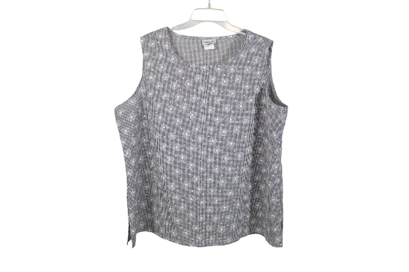 Bonworth Black White Floral Tank | XL beige tank top