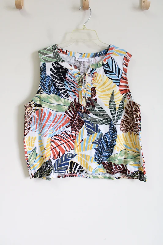 Rafaella Tropical Cotton Tank | L boho tank top
