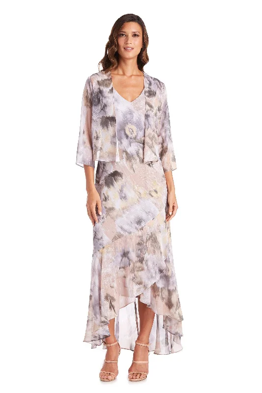 R&M Richards 7736P High Low Petite Jacket Dress Zippered Front Buttoned Front Snap Front R&M Richards 7736P High Low Petite Jacket Dress Zippered Front Buttoned Front Snap Front
