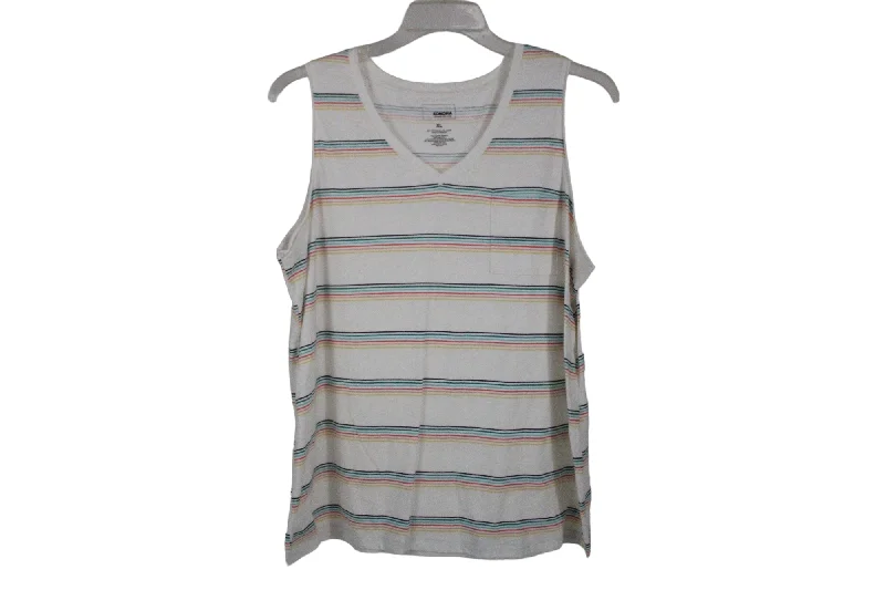 Sonoma Rainbow Striped Pocket Tank | XL black tank top