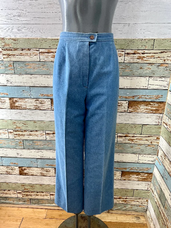 80’s Light Blue Denim Slacks Style Pants Soft Cotton Pants