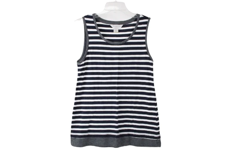 Croft & Barrow Navy Striped Tank | S lace back tank