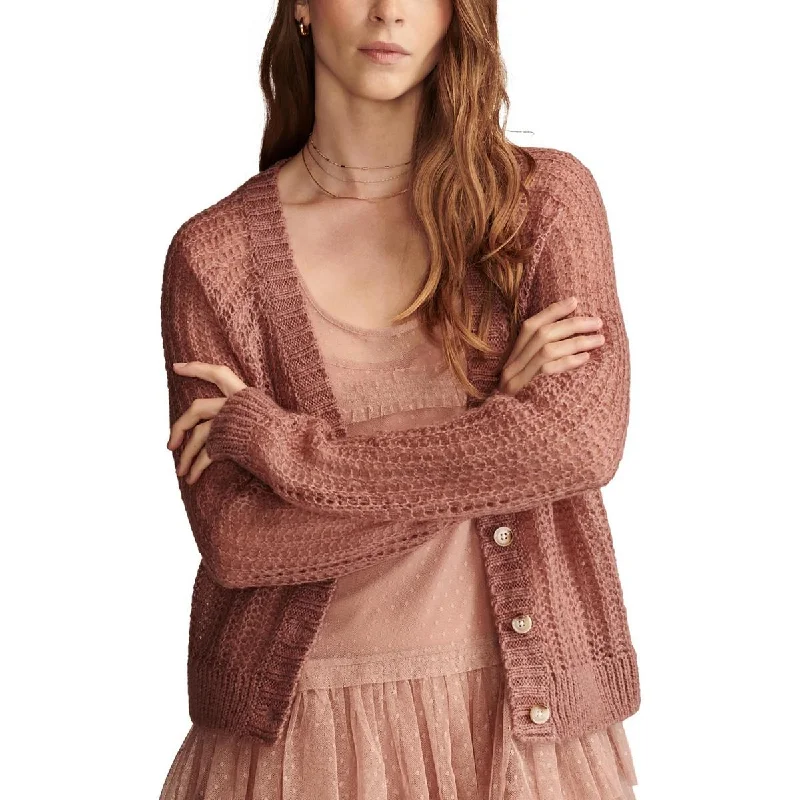 Lucky Brand Womens Open Stitch Crochet Cardigan Sweater Beaded Cardigan Sequined Faux Fur Lucky Brand Womens Open Stitch Crochet Cardigan Sweater Beaded Cardigan Sequined Faux Fur