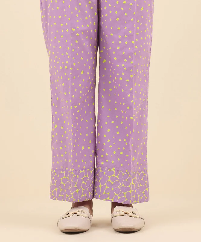 Printed Cambric Straight Pants Trendy Wide-Leg Pants