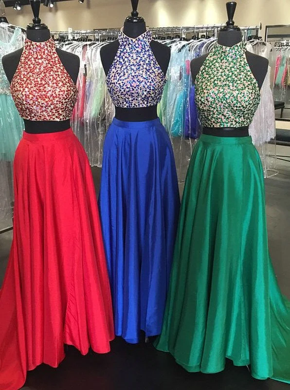 Two Pieces Prom Dress, Evening Gown, Graduation School Party Dress, Winter Formal Dress Tunics Lace romantic Two Pieces Prom Dress, Evening Gown, Graduation School Party Dress, Winter Formal Dress Tunics Lace romantic