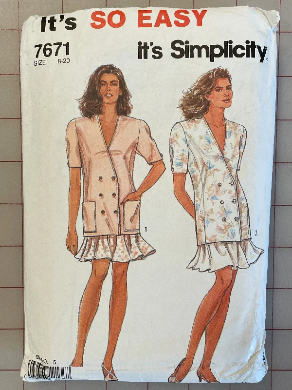 SALE 1991 Simplicity 7671 Pattern - Women's Jacket and Skirt Notch Collar Jacket Peter Pan Collar Jacket Cowl Neck Jacket SALE 1991 Simplicity 7671 Pattern - Women's Jacket and Skirt Notch Collar Jacket Peter Pan Collar Jacket Cowl Neck Jacket