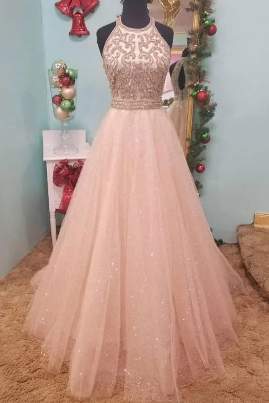 Floor Length Jewel Sleeveless Prom with Beading Sparkly Tulle Party Dress Tunics Yoga stretchy Floor Length Jewel Sleeveless Prom with Beading Sparkly Tulle Party Dress Tunics Yoga stretchy