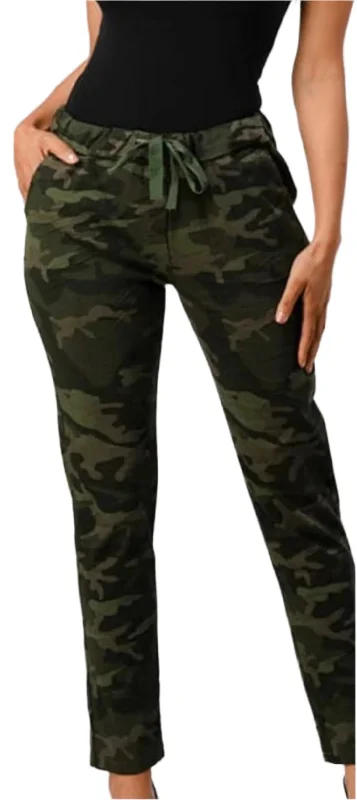 Joggers, camo pants drawstring waist, loose fitting Fashionable Track Pants