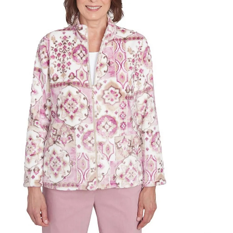 Alfred Dunner Womens Pocket Fleece Jacket Belted Jacket Elasticated Jacket Padded Jacket Alfred Dunner Womens Pocket Fleece Jacket Belted Jacket Elasticated Jacket Padded Jacket
