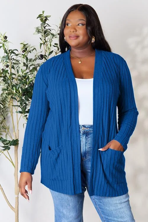 Kira Basic Bae Full Size Ribbed Open Front Cardigan with Pockets Wool Cardigan Cotton Cardigan Cashmere Cardigan Kira Basic Bae Full Size Ribbed Open Front Cardigan with Pockets Wool Cardigan Cotton Cardigan Cashmere Cardigan
