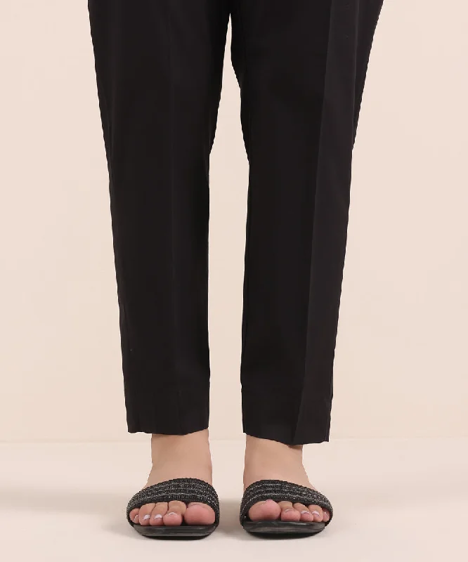 Solid Cambric Straight Pants High-Waist Yoga Pants