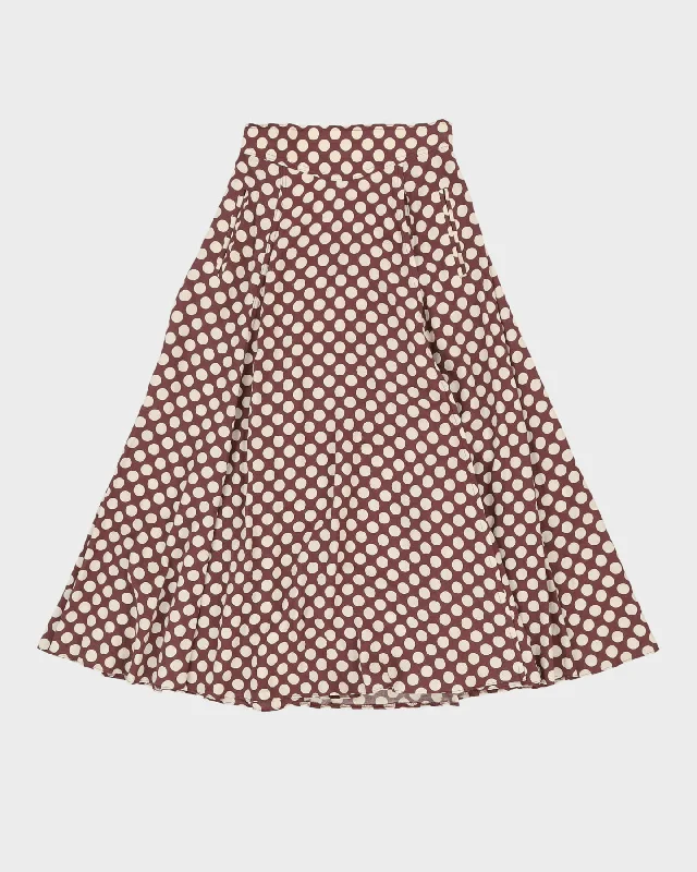 00s Maroon Polka Dot Skirt - S wool skirt sturdy