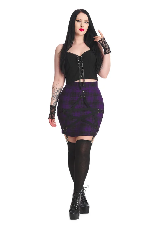 Banned Apparel - Rhan Purple Skirt a-line skirt cut