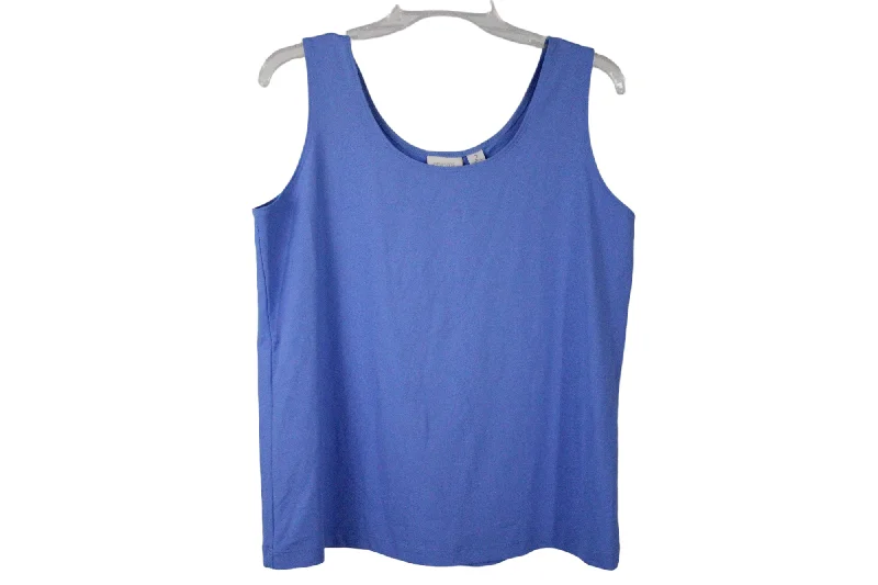 Chico's Blue Soft Smoothing Tank | 2 (L/12) flirty tank top