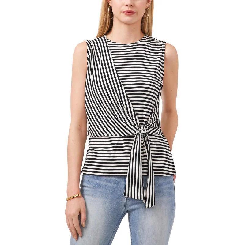 Vince Camuto Womens Striped Tie-Waist Tank Top print tank top
