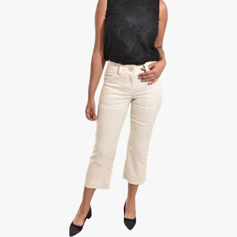 Jeep Ladies Stretch Twill Capri Pants Putty Comfortable Maternity Pants