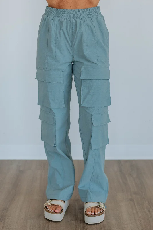 Waylon Cargo Pants - Dusty Blue Classic Straight-Leg Pants