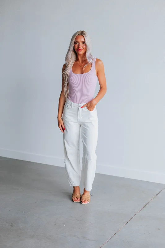 Landen Barrel Pants - Cream Comfortable Jogging Pants