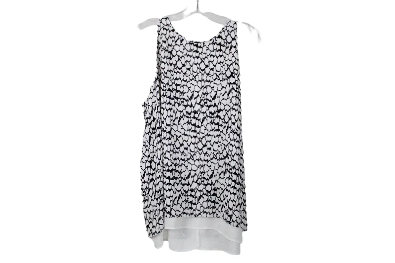 Dalia Black White Tank Blouse | L baby blue tank