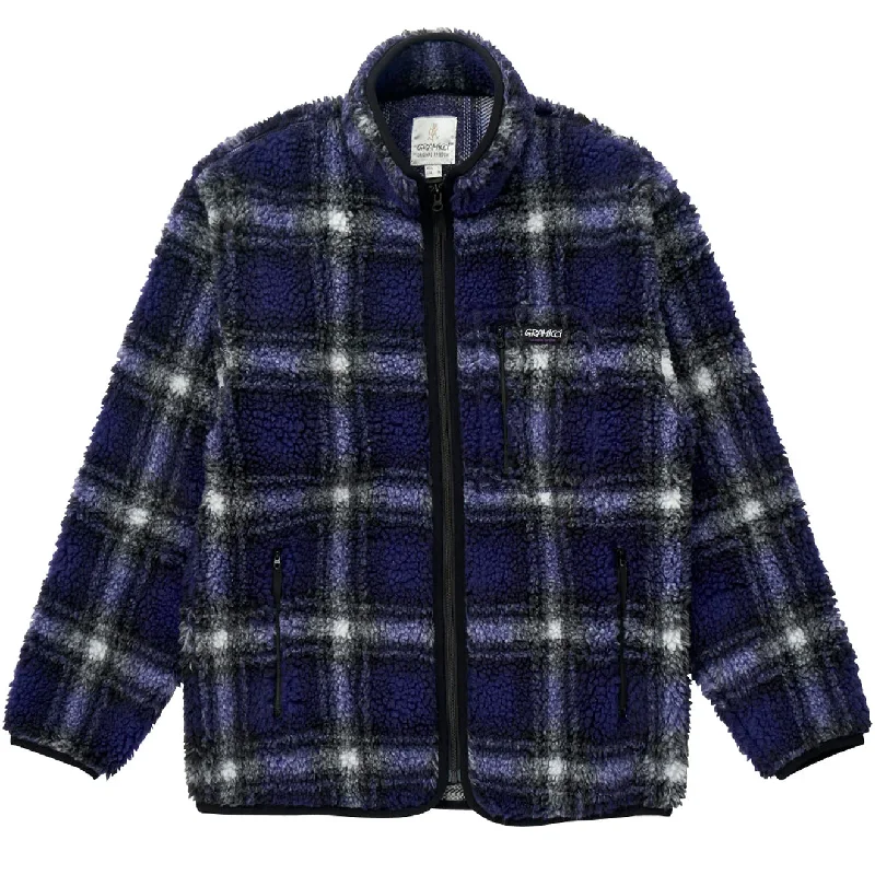 Gramicci Shadow Plaid Sherpa Jacket Purple Shadow Plaid Elasticated Jacket Padded Jacket Insulated Jacket Gramicci Shadow Plaid Sherpa Jacket Purple Shadow Plaid Elasticated Jacket Padded Jacket Insulated Jacket