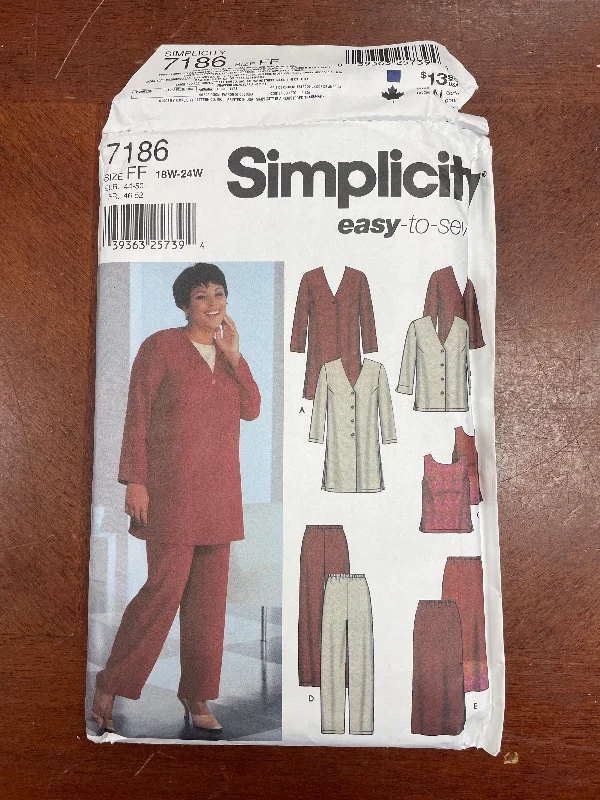 2003 Simplicity 7186 Pattern - Women's Jacket, Top, Pants and Skirt FACTORY FOLDED Corduroy Jacket Velvet Jacket Brocade Jacket 2003 Simplicity 7186 Pattern - Women's Jacket, Top, Pants and Skirt FACTORY FOLDED Corduroy Jacket Velvet Jacket Brocade Jacket
