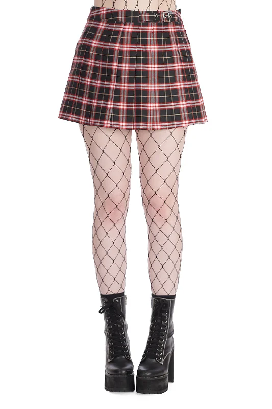 Banned Apparel - Chicks With Kiks Skirt pleated skirt texture