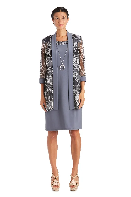R&M Richards 7353 Short Mother Of Bride Jacket Dress A-Line Jacket Boat Neck Shawl Collar R&M Richards 7353 Short Mother Of Bride Jacket Dress A-Line Jacket Boat Neck Shawl Collar
